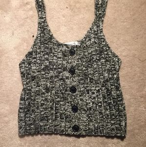 Knit black & white tank top